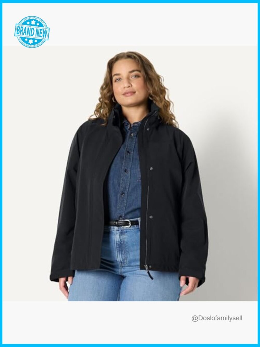 Waterproof Rain Jacket Regular Fit Lightweight Packable Hood Long Sleeve - Picture 6 of 7